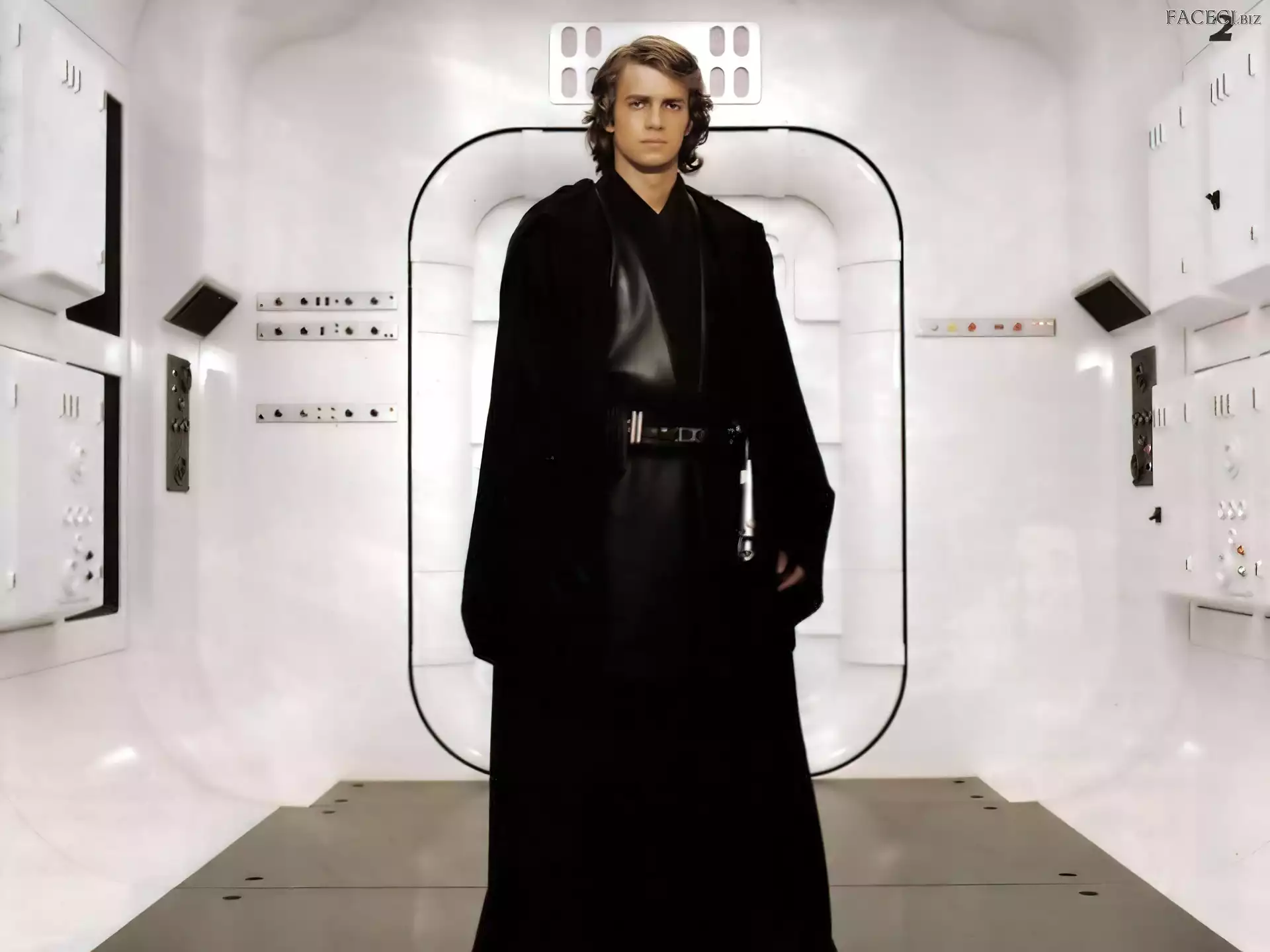 Star Wars, Hayden Christensen, pomieszczenie, czarny